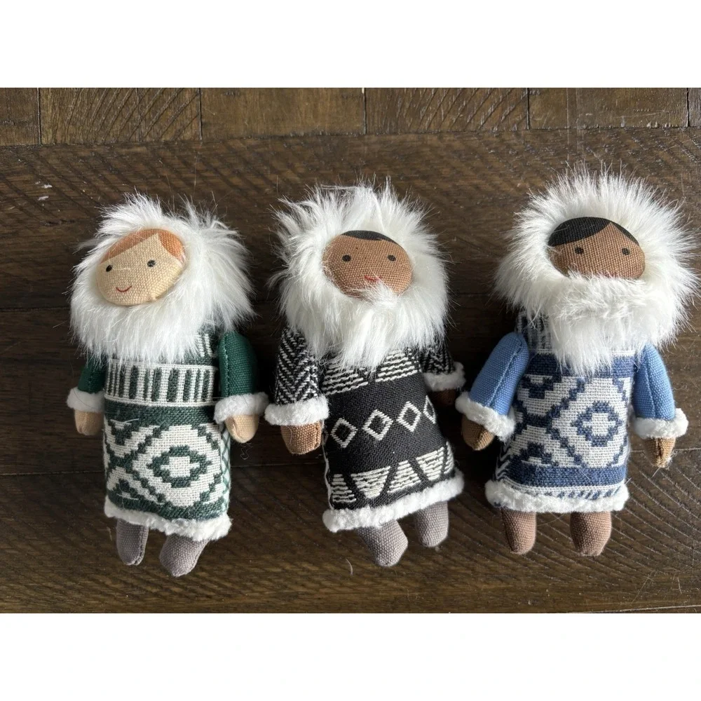 3 Alaskan Eskimo Winter Target Wondershop Colorful Miniature Dolls Decor Orn